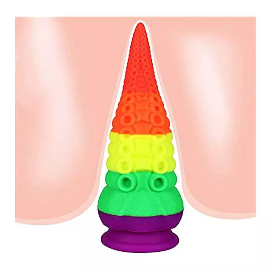 Realistic Animal G Spot Dildo 8.66” Flexible Penis Cock with Strong Suction Cup Colorful Octopus Whiskers Sex Toy for Men Women