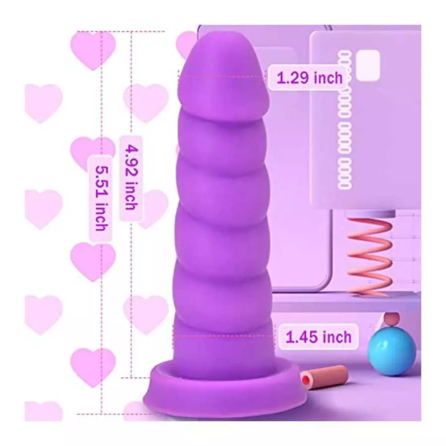 MEBAULT Realistic Dildo 5.51 inch Twisted Anal Dildo Butt Plug with Suction Cup & Lifelike Glans G-spot Dong Fake Penis for Men
