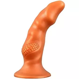 Realistic Dildo with Textured Ball Soft Liquid Silicone Anal Butt Plug with Powerful Suction Cup