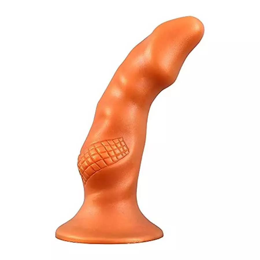 Realistic Dildo with Textured Ball Soft Liquid Silicone Anal Butt Plug with Powerful Suction Cup