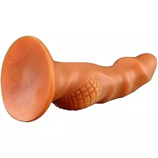 Realistic Dildo with Textured Ball Soft Liquid Silicone Anal Butt Plug with Powerful Suction Cup