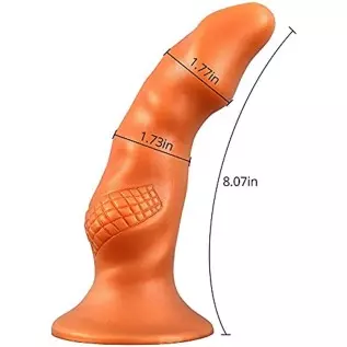 Realistic Dildo with Textured Ball Soft Liquid Silicone Anal Butt Plug with Powerful Suction Cup