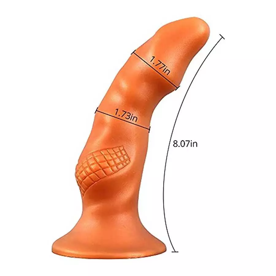 Realistic Dildo with Textured Ball Soft Liquid Silicone Anal Butt Plug with Powerful Suction Cup