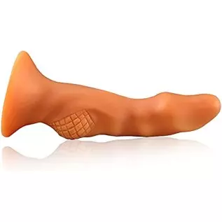 Realistic Dildo with Textured Ball Soft Liquid Silicone Anal Butt Plug with Powerful Suction Cup