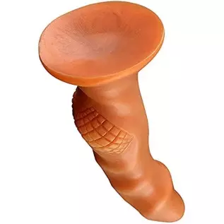 Realistic Dildo with Textured Ball Soft Liquid Silicone Anal Butt Plug with Powerful Suction Cup