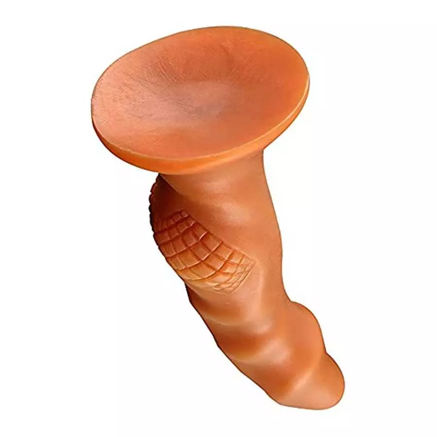 Realistic Dildo with Textured Ball Soft Liquid Silicone Anal Butt Plug with Powerful Suction Cup