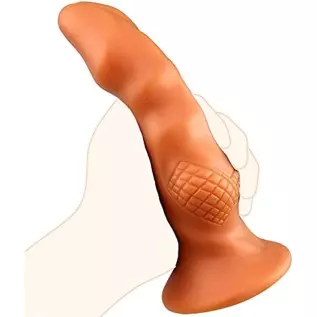 Realistic Dildo with Textured Ball Soft Liquid Silicone Anal Butt Plug with Powerful Suction Cup