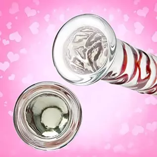 Crystal Glass Dildo Penis G-spot Stimulation, Anal Plug Butt Plug Masturbation Stimulator Sex Toys with Red Heart Pattern Pleasu Crystal Glass Dildo Penis G-spot Stimulation, Anal Plug Butt Plug Masturbation Stimulator Sex Toys with Red Heart Pattern Pleasu