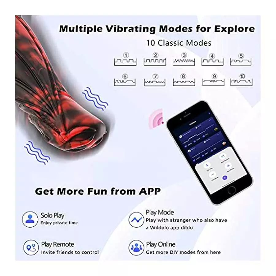Fantasy Dildo Dragon Dildo, Lifelike Bluetooth Dildo with Remote Control, Monster Soft Dildos