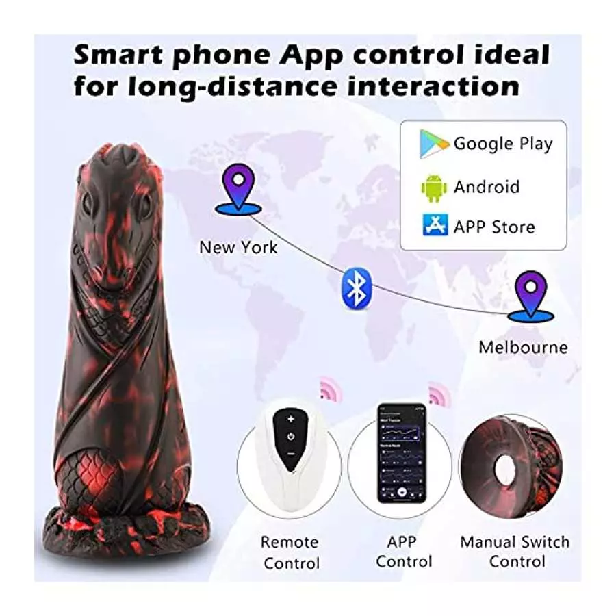 Fantasy Dildo Dragon Dildo, Lifelike Bluetooth Dildo with Remote Control, Monster Soft Dildos
