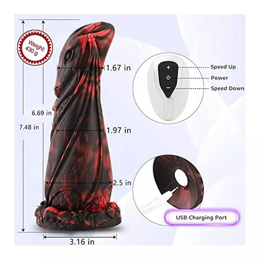 Fantasy Dildo Dragon Dildo, Lifelike Bluetooth Dildo with Remote Control, Monster Soft Dildos