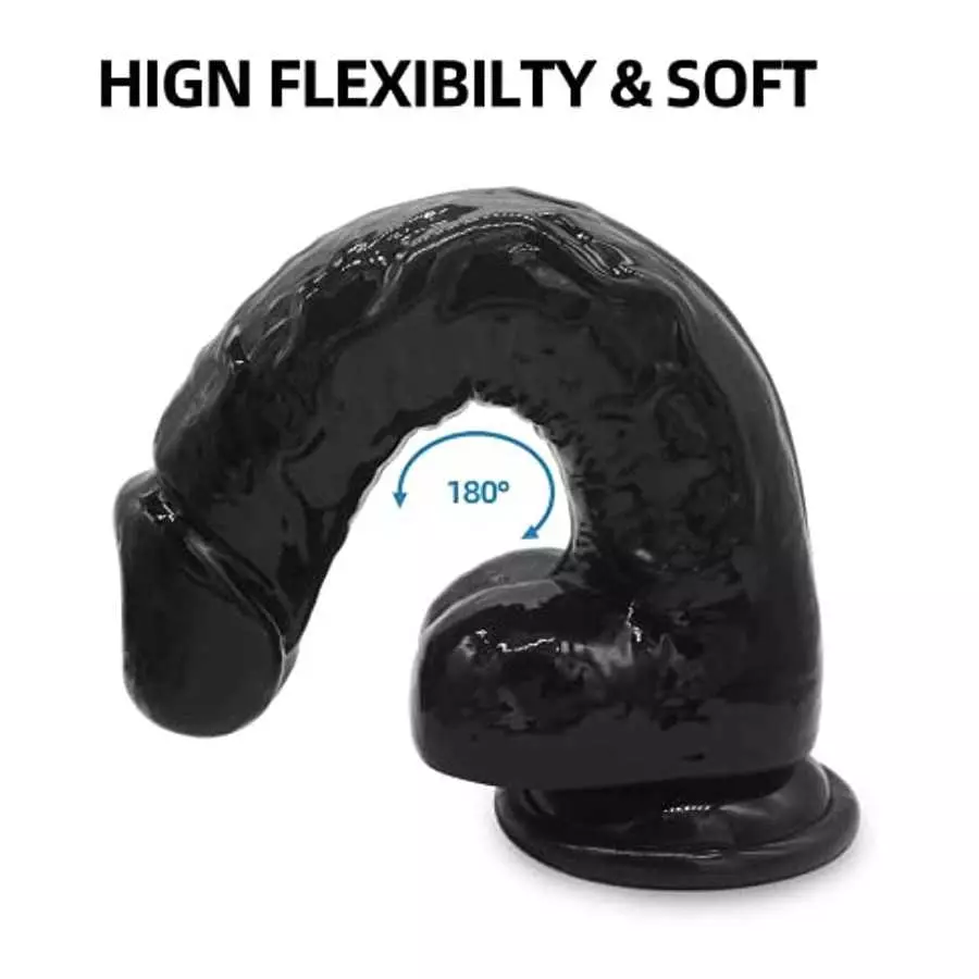 Realistic Suction Cup Dildo for Women Sex Toys - Gephonsi Black Large Thick Dildo Adult Toys for Women Pleasure Men Anal Play, 8