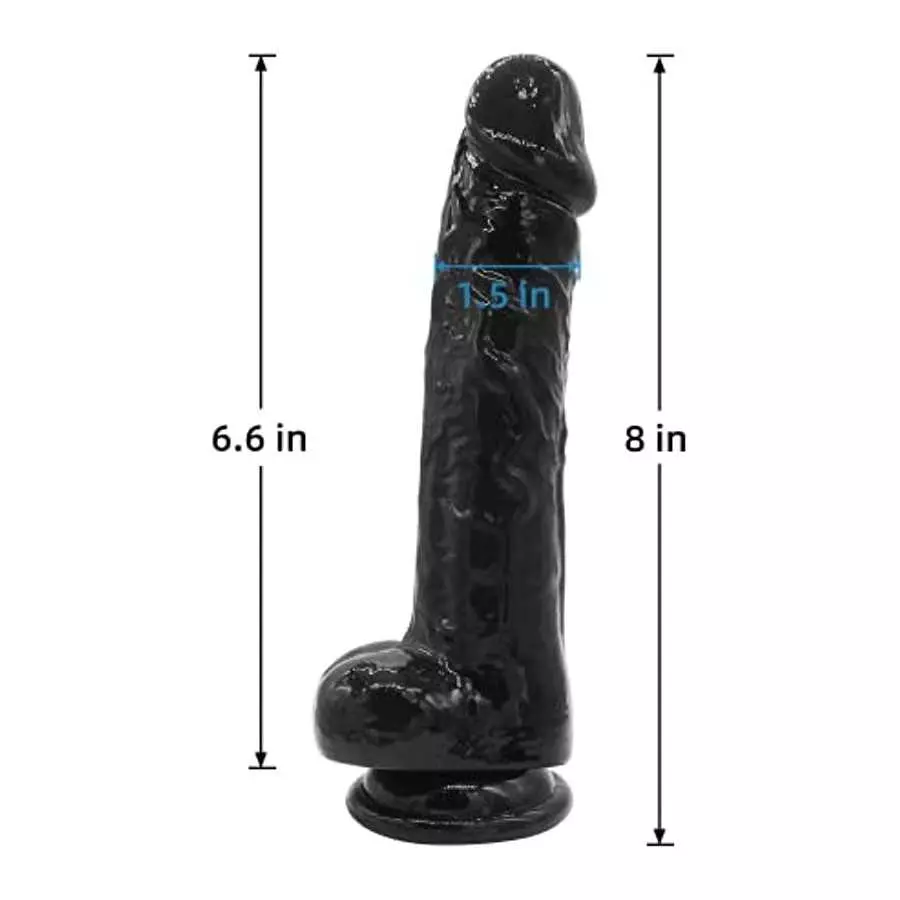 Realistic Suction Cup Dildo for Women Sex Toys - Gephonsi Black Large Thick Dildo Adult Toys for Women Pleasure Men Anal Play, 8
