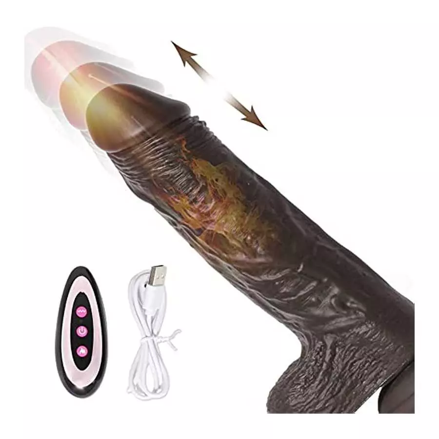 Realistic Black Dildo with Suction Cup for Hands-Free Play, 8.6 Inch Electric Thrusting Vibrating Silicone Dildos with Remote, S Realistic Black Dildo with Suction Cup for Hands-Free Play, 8.6 Inch Electric Thrusting Vibrating Silicone Dildos with Remote, S