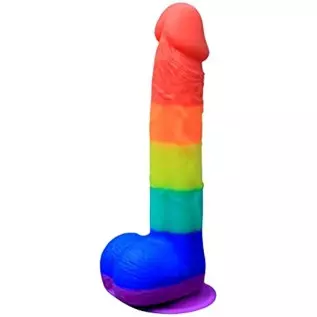 Sweet Jizz - 8.5" Rainbow Silicone Dildo with Strong Suction Cup
