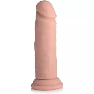 Power Player 28X Vibrating Silicone Dildo with Remote - Light