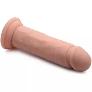 Power Player 28X Vibrating Silicone Dildo with Remote - Light