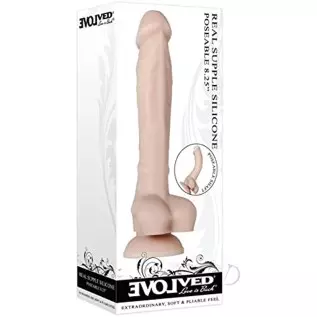 Evolved Love Is Back - Real Supple Silicone - Life-Like Feel - Super-Squishy Poseable 8.25 Inch Realistic Veins, Textures and Ba