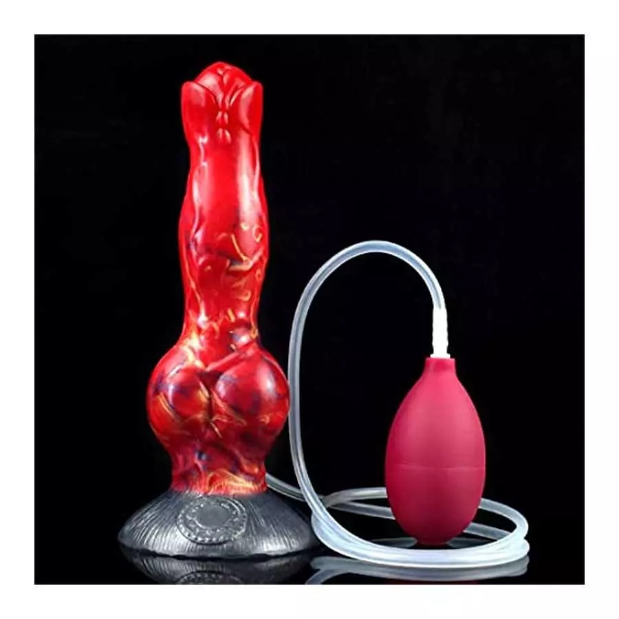 FRRDEI G Spot Squirting Dildo Ejaculating Realistic Dildo Dog Knotted Dildo with Strong Suction Cup Soft Flexible, Red Gold Blac FRRDEI G Spot Squirting Dildo Ejaculating Realistic Dildo Dog Knotted Dildo with Strong Suction Cup Soft Flexible, Red Gold Blac