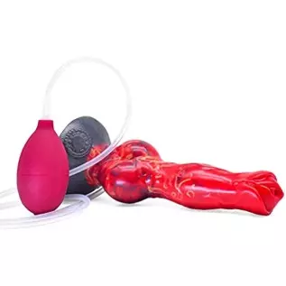 FRRDEI G Spot Squirting Dildo Ejaculating Realistic Dildo Dog Knotted Dildo with Strong Suction Cup Soft Flexible, Red Gold Blac FRRDEI G Spot Squirting Dildo Ejaculating Realistic Dildo Dog Knotted Dildo with Strong Suction Cup Soft Flexible, Red Gold Blac