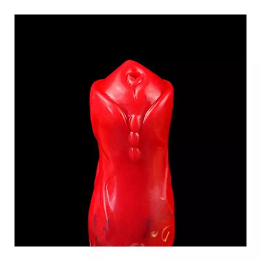 FRRDEI G Spot Squirting Dildo Ejaculating Realistic Dildo Dog Knotted Dildo with Strong Suction Cup Soft Flexible, Red Gold Blac