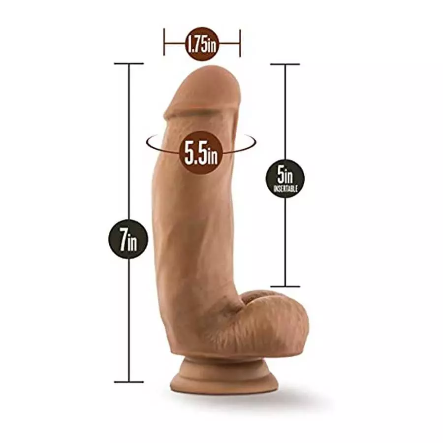 Blush Dr. Samuel - 7 Inch Platinum Cured Puria Silicone Dildo - Ultrasilk Smooth - 1.75" Thick Poseable Shaft - Strong Suction C