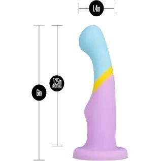Blush Avant D16 Silicone 7.25 Inch Artisan Dildo, Suction Cup Harness Compatible, Sex Toy for Adults, Multicolor