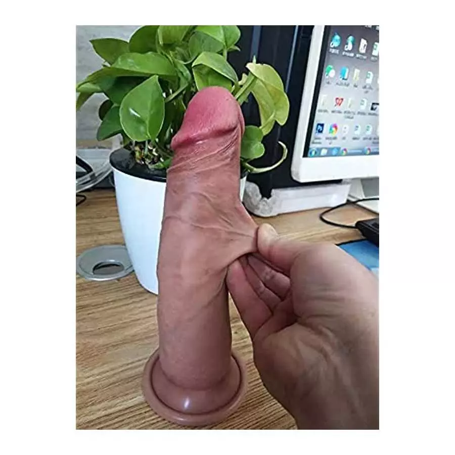 REALIIC Realistic Dildo with Suction Cup,Adult Sex Toy for Women Strong Suction Cup Ultra Soft Lifelike Tan Anal Dildo 7.5 Inch