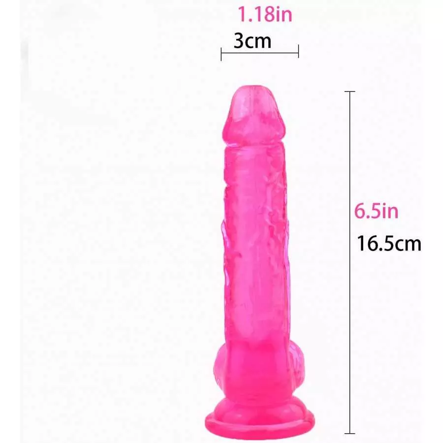 6 Inch Small Jelly Dildo with Strong Suction Cup Crystal Clear Lifelike Horse Dildos G-Spot Sex Toys, Clear XS