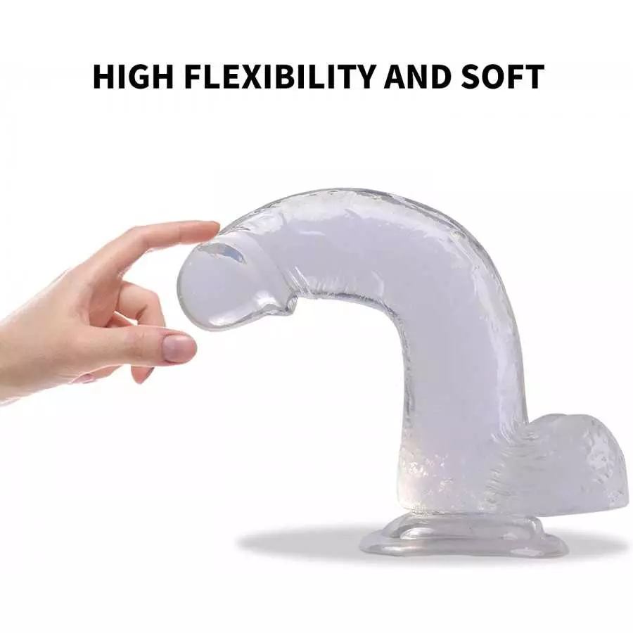 ROVOZAR 8.3 Inch Realistic Dildo, with Strong Suction Cup for Hands-Free Play, TPE Transparent Safety Material, for Women/Men/ A