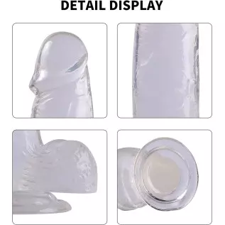 ROVOZAR 8.3 Inch Realistic Dildo, with Strong Suction Cup for Hands-Free Play, TPE Transparent Safety Material, for Women/Men/ A ROVOZAR 8.3 Inch Realistic Dildo, with Strong Suction Cup for Hands-Free Play, TPE Transparent Safety Material, for Women/Men/ A