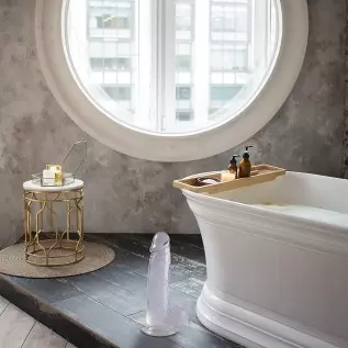 ROVOZAR 8.3 Inch Realistic Dildo, with Strong Suction Cup for Hands-Free Play, TPE Transparent Safety Material, for Women/Men/ A ROVOZAR 8.3 Inch Realistic Dildo, with Strong Suction Cup for Hands-Free Play, TPE Transparent Safety Material, for Women/Men/ A