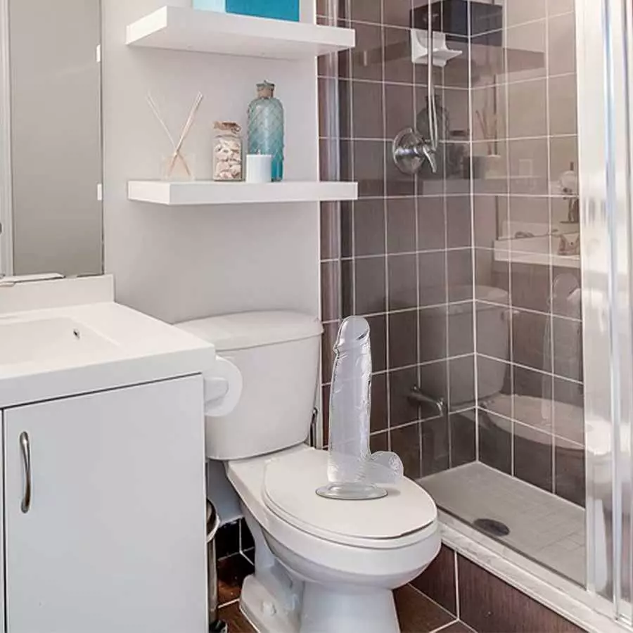 ROVOZAR 8.3 Inch Realistic Dildo, with Strong Suction Cup for Hands-Free Play, TPE Transparent Safety Material, for Women/Men/ A