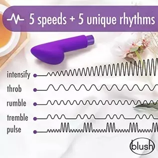 Noje B4 - Puria Silicone Rechargeable Vibrator for External, Clitoral Pleasure - 10 Vibrating Modes - Ultrasilk Smooth - Rumblet