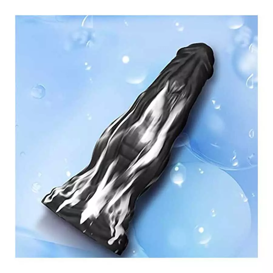 WEMAY Black Monster Dildo, 10.8'' Huge Realistic Dragon Dildos with Strong Suction Cups Flexible Liquid Silicone Knotted Adult h