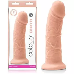NS Novelties Colours Girth Silicone Dildo 7 Inch - WhiteBeige