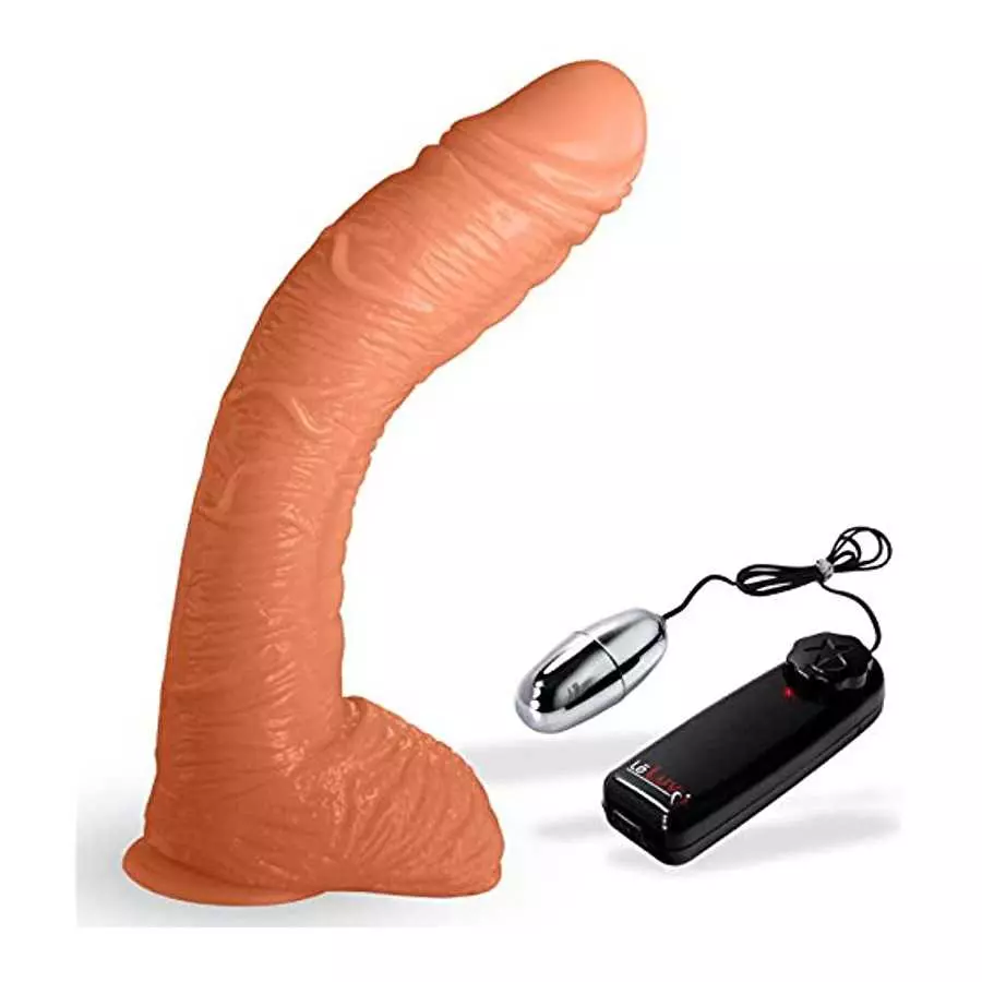 LeLuv Dildo Big Bent 10 Inch Realistic Suction Cup Thick Veiny Curved Vanilla Bundle with Multispeed Bullet LeLuv Dildo Big Bent 10 Inch Realistic Suction Cup Thick Veiny Curved Vanilla Bundle with Multispeed Bullet