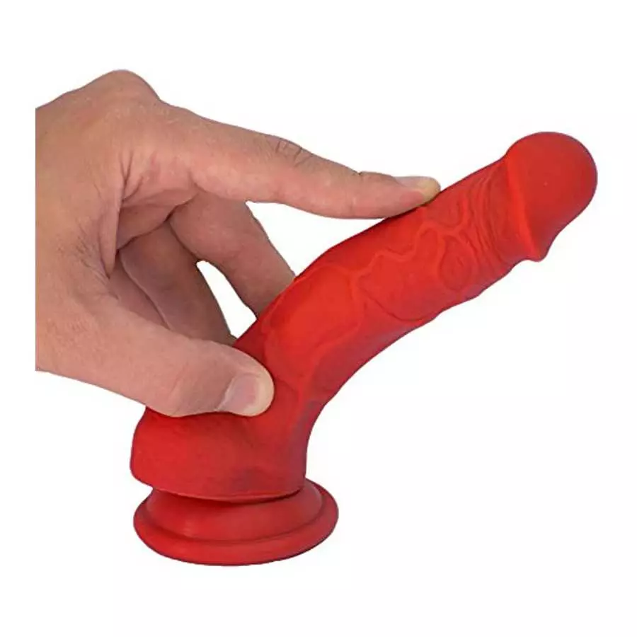 Lickerlish Tripp 6.2" Premium Silicone Dildo Red with Suction Cup