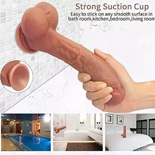 8.5inch Big Dildo Penis, Flesh Liquid Silicone Dildos Anal Dildo Sex Toys Large Size Realistic Dongs Anal Plug Penis Replica wit