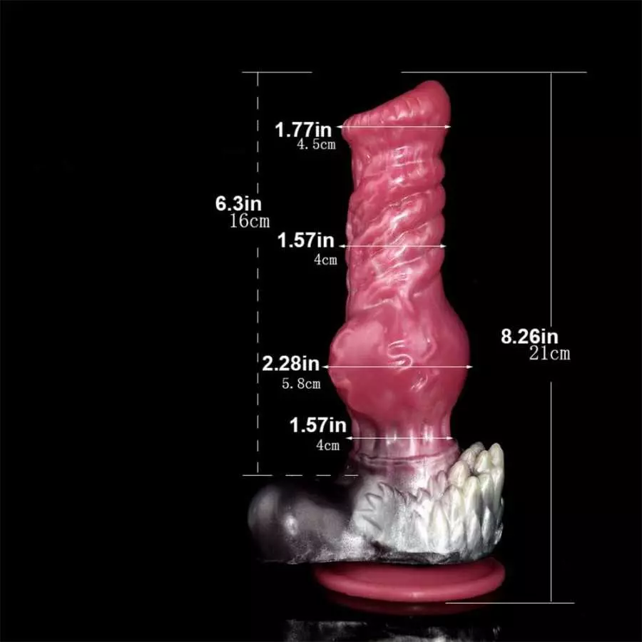 Realistic Wolf Dildo Knotted Dog Dildo 10.43 Inch Strong Suction Cup Sex Toy for Women Men Couple Big Knot Flexible Mix Color -