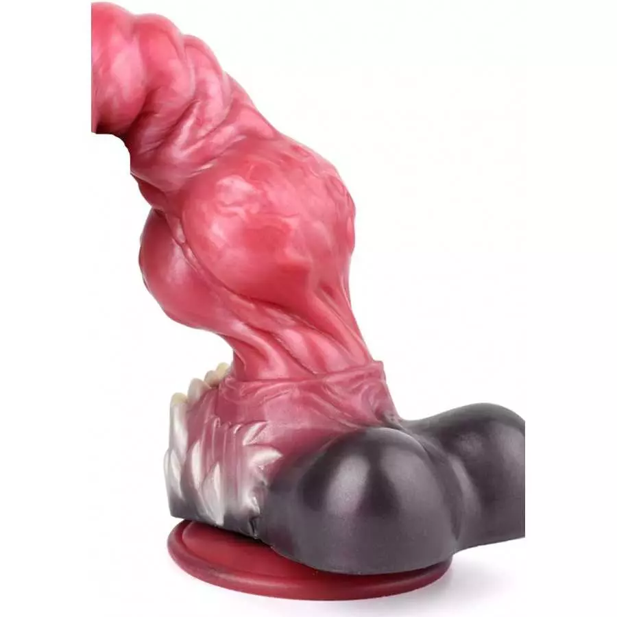 Realistic Wolf Dildo Knotted Dog Dildo 10.43 Inch Strong Suction Cup Sex Toy for Women Men Couple Big Knot Flexible Mix Color -