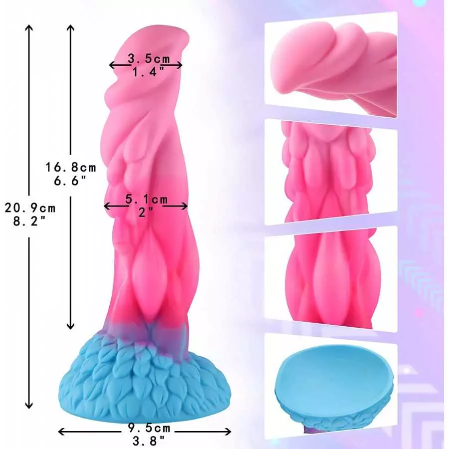 Realistic Silicone Dildo--Beleala, Wildolo 8.20&quot; Dildo with Suction Cup, Flexible Adult Sex Toy