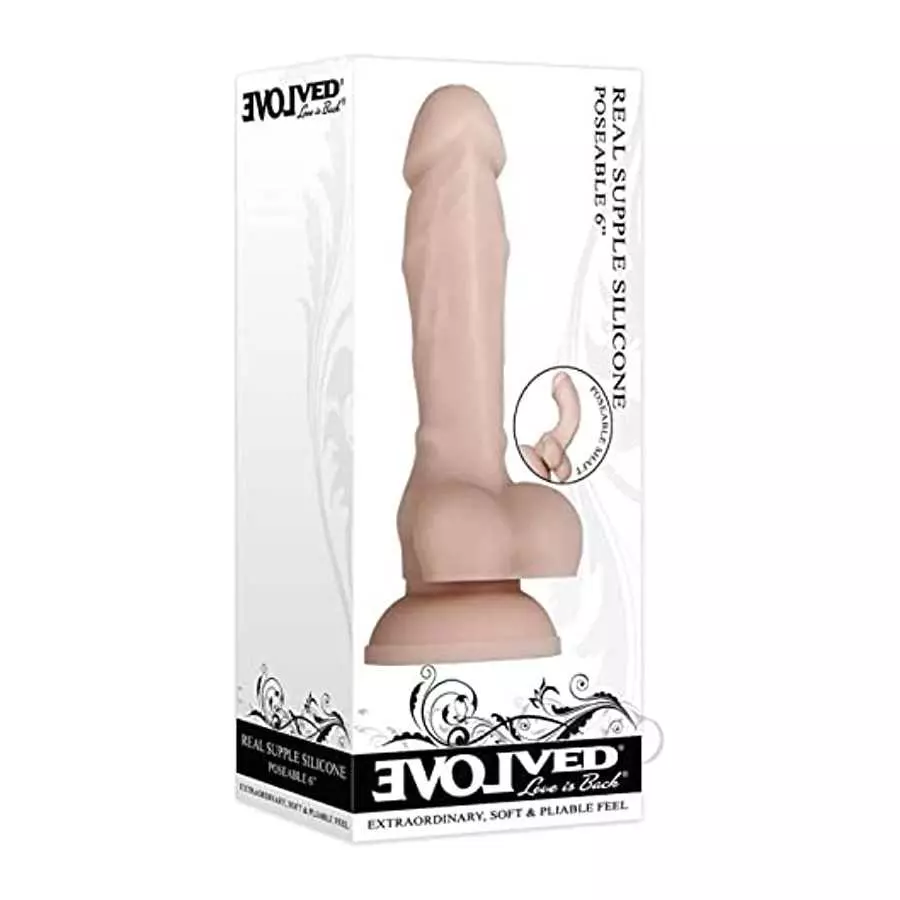 Evolved Love Is Back - Real Supple Silicone - Life-Like Feel - Super-Squishy Poseable 6 Inch Realistic Veins, Textures and Balls Evolved Love Is Back - Real Supple Silicone - Life-Like Feel - Super-Squishy Poseable 6 Inch Realistic Veins, Textures and Balls