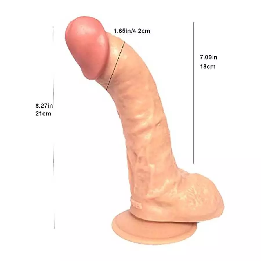 Realistic Dildo Curved G Spot Dildo 8.27 Inch Women Adult Sex Toys