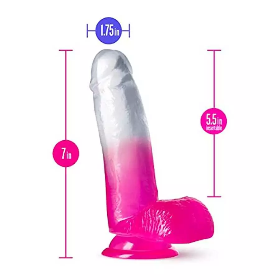 Blush B Yours Sugar Magnolia - 7 Inch Length 1.75 Inches Width Realistic Feel Dildo - Sturdy Suction Cup Base and Harness Compat