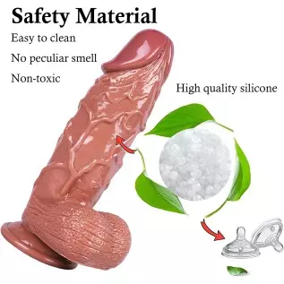 Huge Realistic Dildo, Soft Silicone Dildo with Strong Suction Cup for Hands-Free Play, Adult Sex Toys for Anal Play, Big Adult S