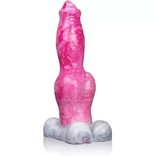 9.05 Inch Realistic Fantasy Dog Knot Dildo Sex Toy,Platinum Silicone Knotted Canine Dildo,Penis G-spot Cock Dildo with Suction C