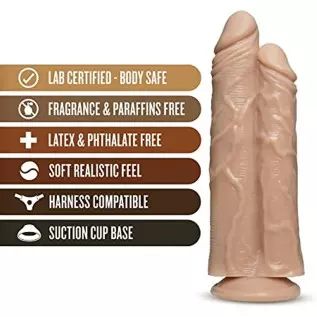 Blush Dr. Skin Dr. Double Stuffed Realistic Double Dildo, Sex Toy for Women, Sex Toy for Adults, Vanilla