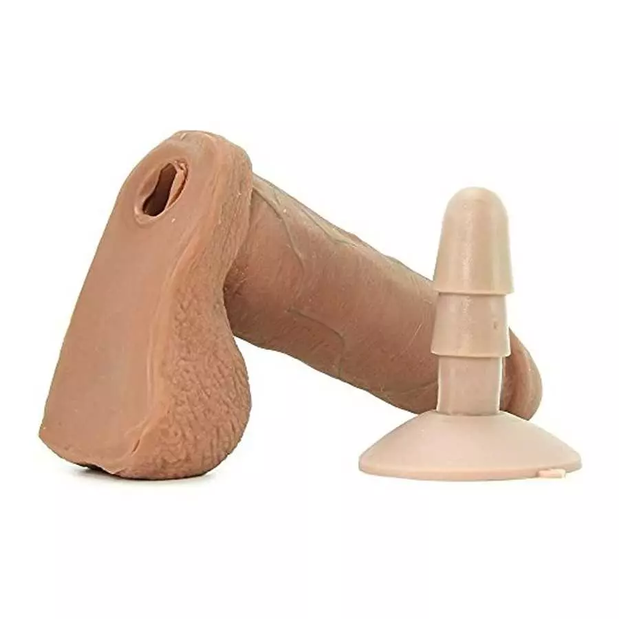 Doc Johnson The Realistic Cock with Removable Suction Cup - ULTRASKYN - 8 Inch - F-Machine and Harness Compatible Dildo - Carame