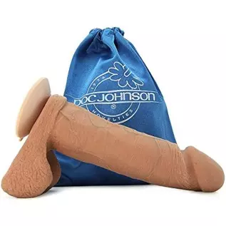 Doc Johnson The Realistic Cock with Removable Suction Cup - ULTRASKYN - 8 Inch - F-Machine and Harness Compatible Dildo - Carame Doc Johnson The Realistic Cock with Removable Suction Cup - ULTRASKYN - 8 Inch - F-Machine and Harness Compatible Dildo - Carame